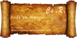 Csépe Rubina névjegykártya
